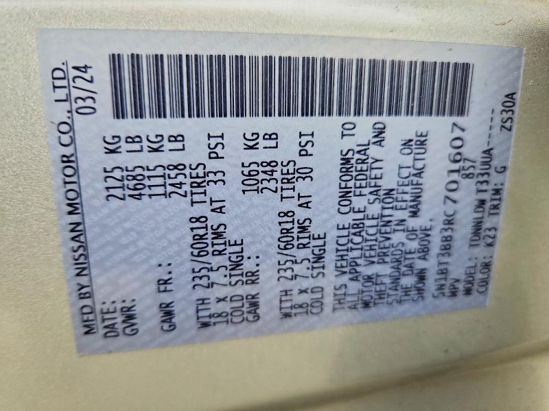 5N1BT3BB3RC701607 2024 NISSAN ROGUE photo no. 12