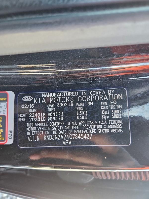 2016 KIA SOUL BASE — Фото 12 из 12