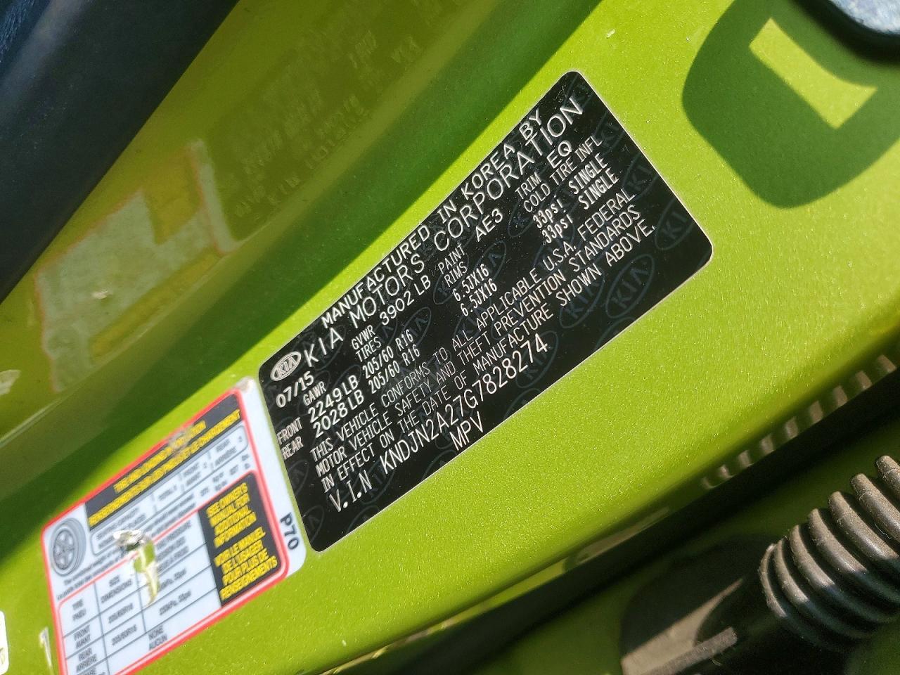 2016 KIA SOUL BASE — Фото 12 из 12