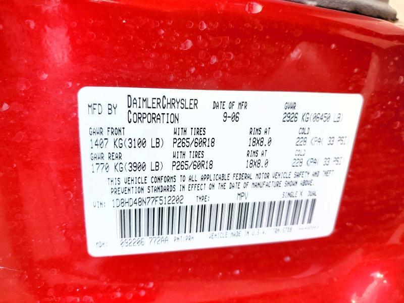 2007 DODGE DURANGO SLT — Фото 12 из 14