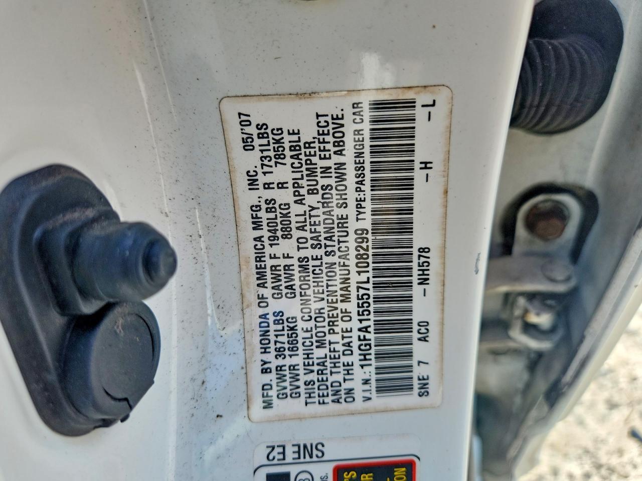 2007 HONDA CIVIC LX — Фото 13 из 13