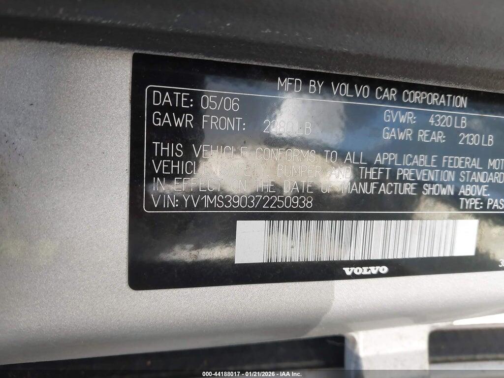 YV1MS390372250938 2007 VOLVO S40 photo no. 9