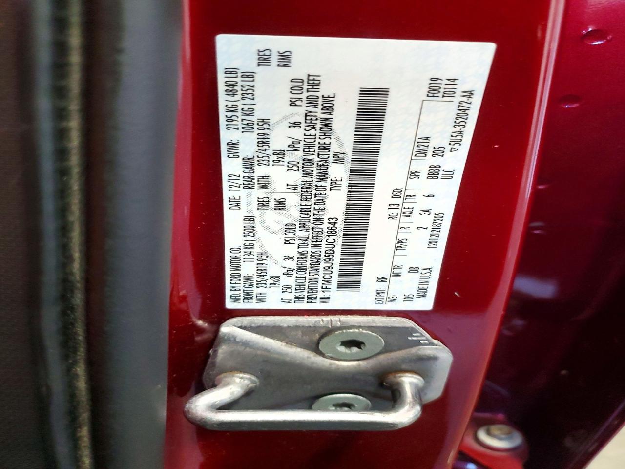 2013 FORD ESCAPE TITANIUM — Фото 13 из 13