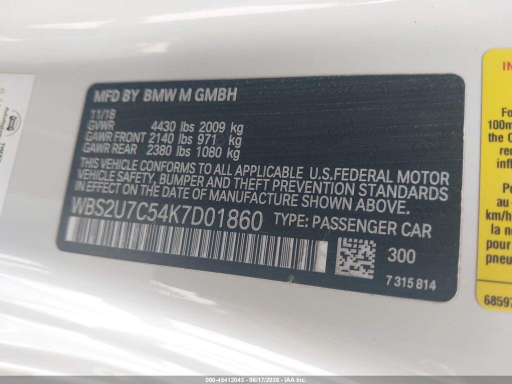 WBS2U7C54K7D01860 2019 BMW M2 photo no. 9