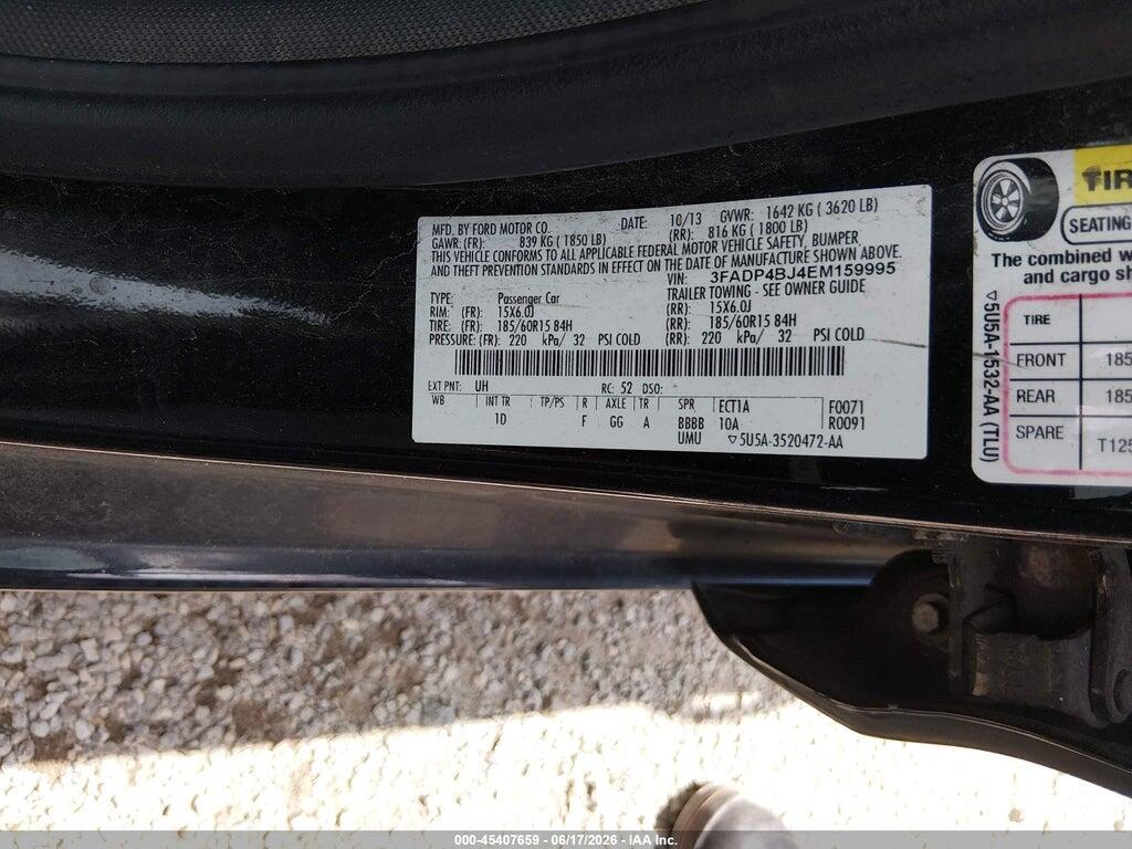 3FADP4BJ4EM159995 2014 FORD FIESTA photo no. 9