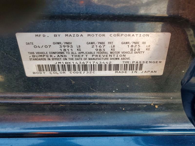 2007 MAZDA 3 HATCHBACK — Фото 12 из 12