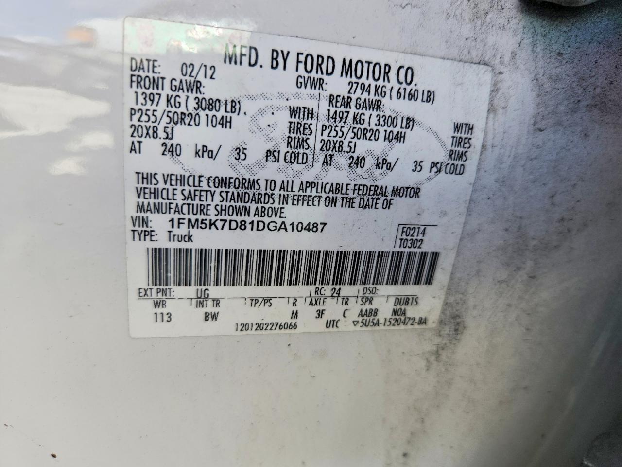 1FM5K7D81DGA10487 2013 FORD EXPLORER photo no. 12