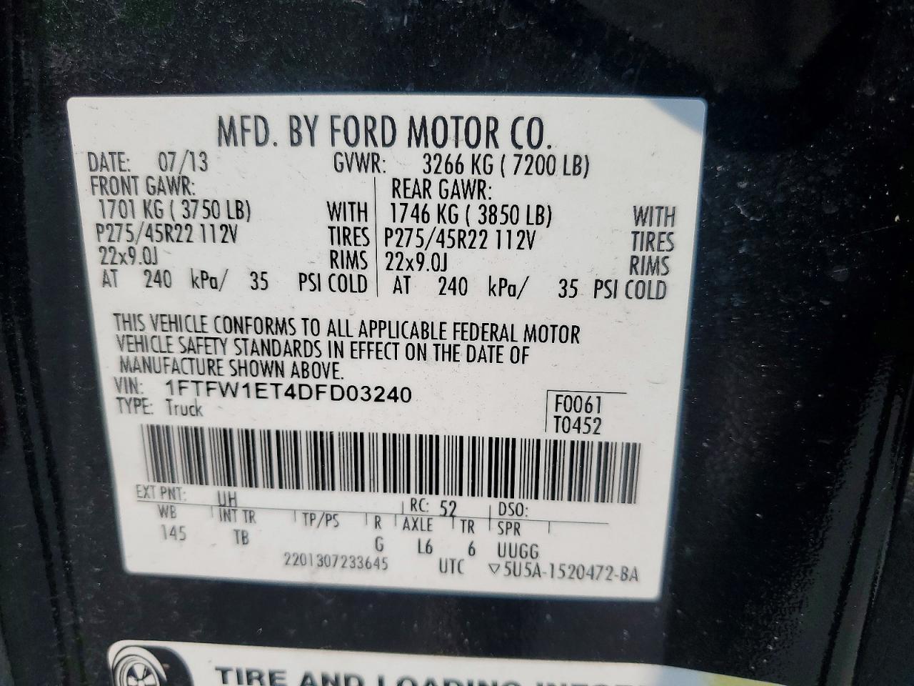 2013 FORD F150 SUPERCREW — Фото 12 из 12