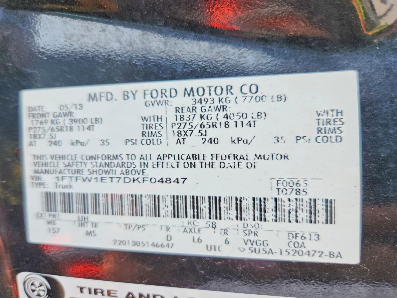 2013 FORD F150 SUPERCREW — Фото 13 из 13