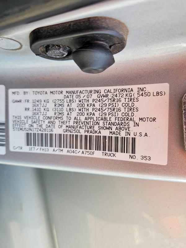 2007 TOYOTA TACOMA DOUBLE CAB LONG BED — Фото 12 из 12