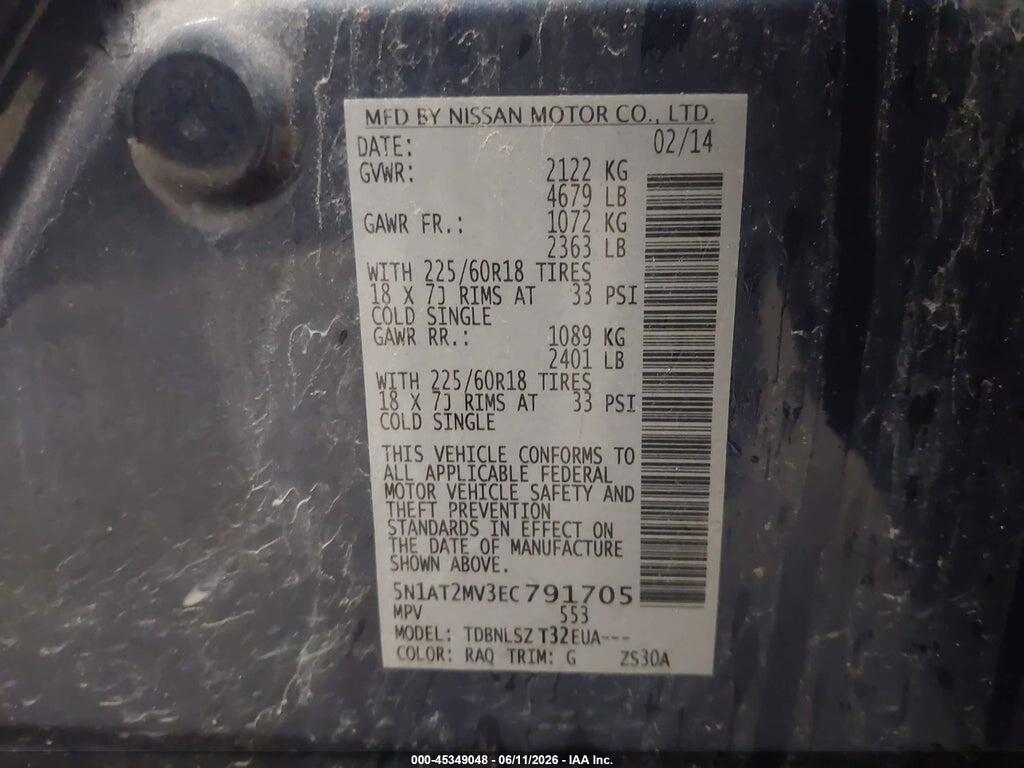 5N1AT2MV3EC791705 2014 NISSAN ROGUE photo no. 9