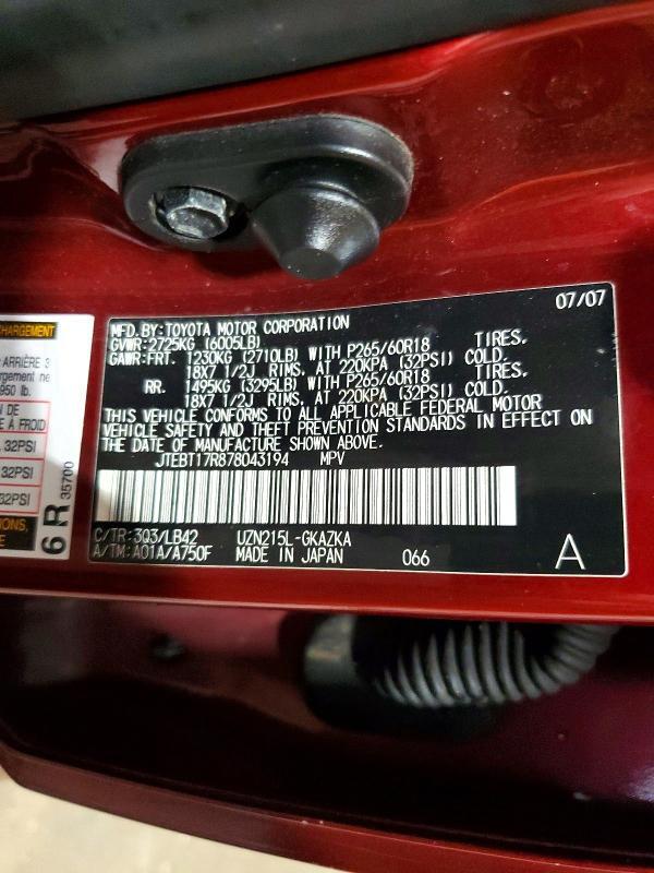 2007 TOYOTA 4RUNNER LIMITED — Фото 13 из 13