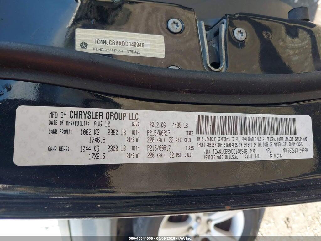 1C4NJCBBXDD140946 2013 JEEP COMPASS photo no. 9