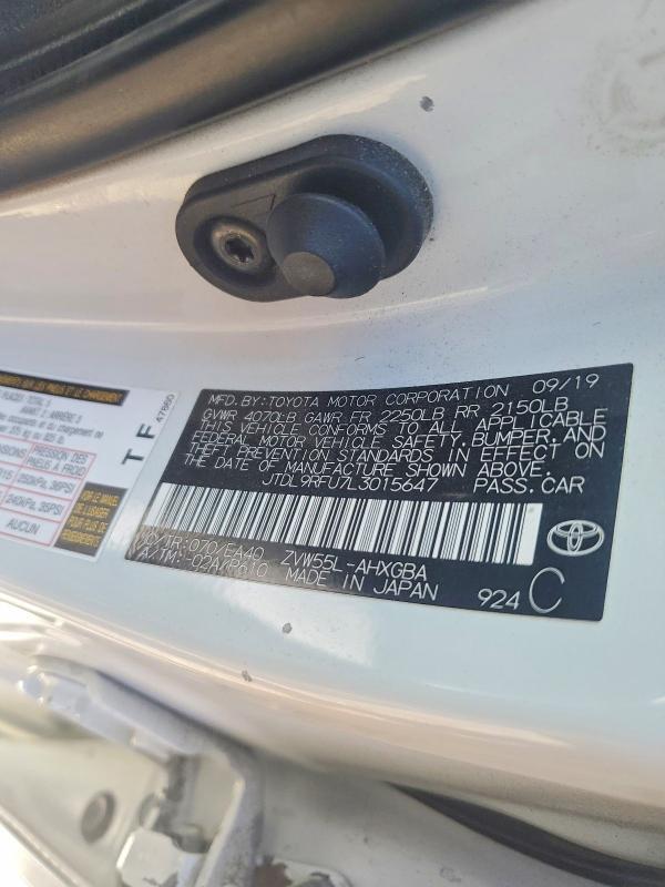 JTDL9RFU7L3015647 2020 TOYOTA PRIUS photo no. 12
