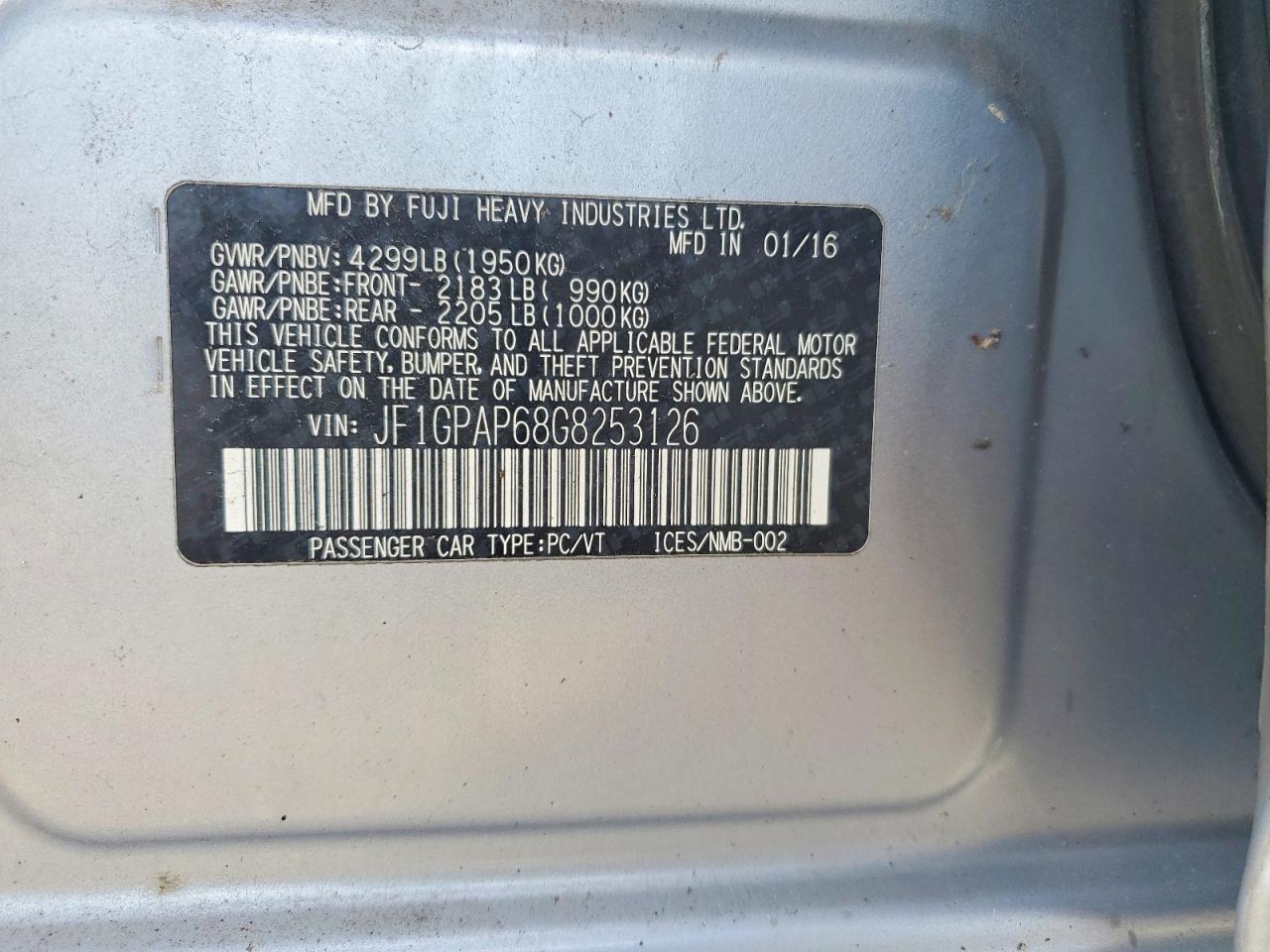 2016 SUBARU IMPREZA SPORT PREMIUM — Фото 12 из 12