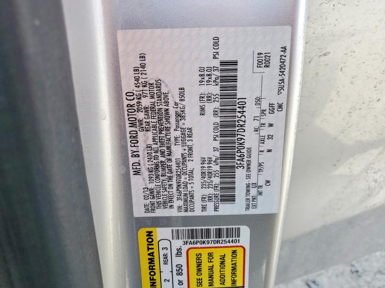 2013 FORD FUSION TITANIUM — Фото 12 из 12