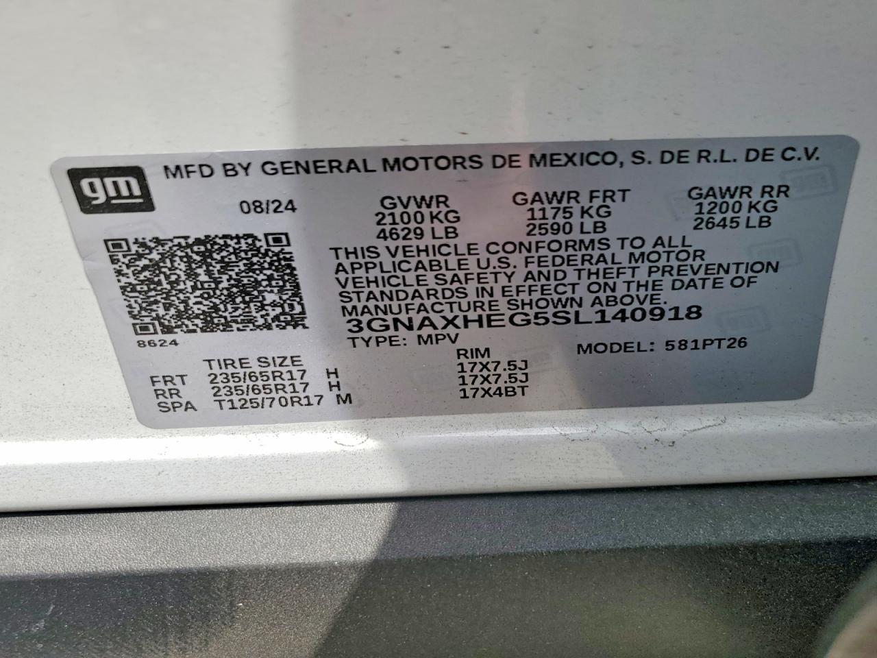 2025 CHEVROLET EQUINOX LT — Фото 14 из 14