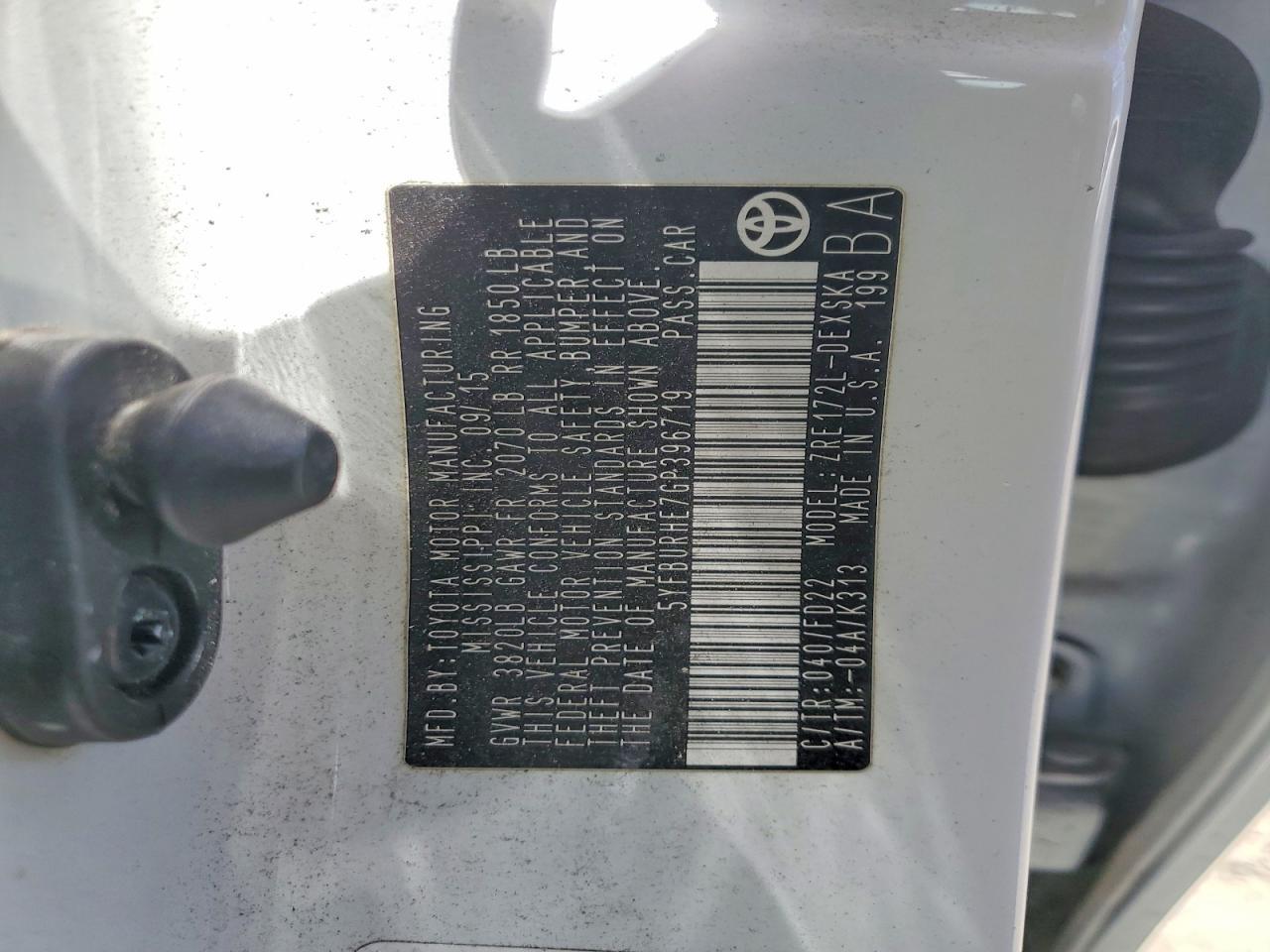 2016 TOYOTA COROLLA S PLUS — Фото 13 из 13