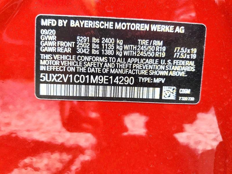 5UX2V1C01M9E14290 2021 BMW X4 photo no. 12