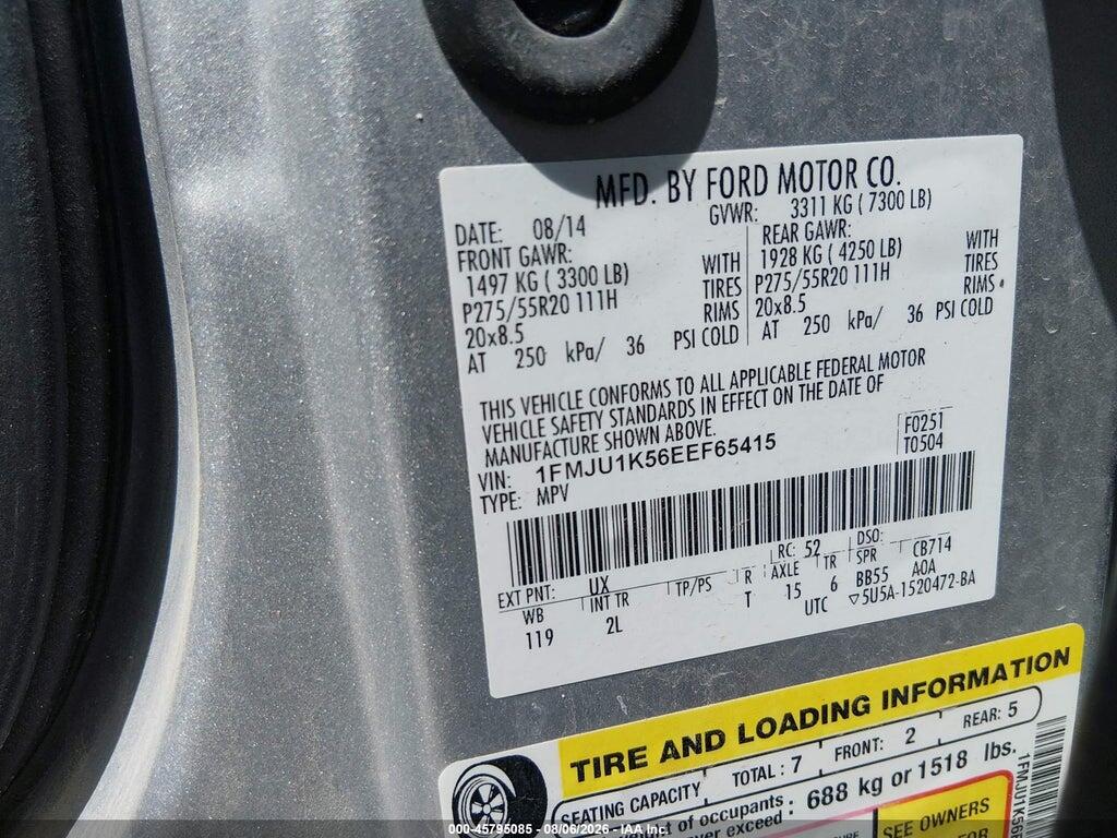 1FMJU1K56EEF65415 2014 FORD EXPEDITION photo no. 9