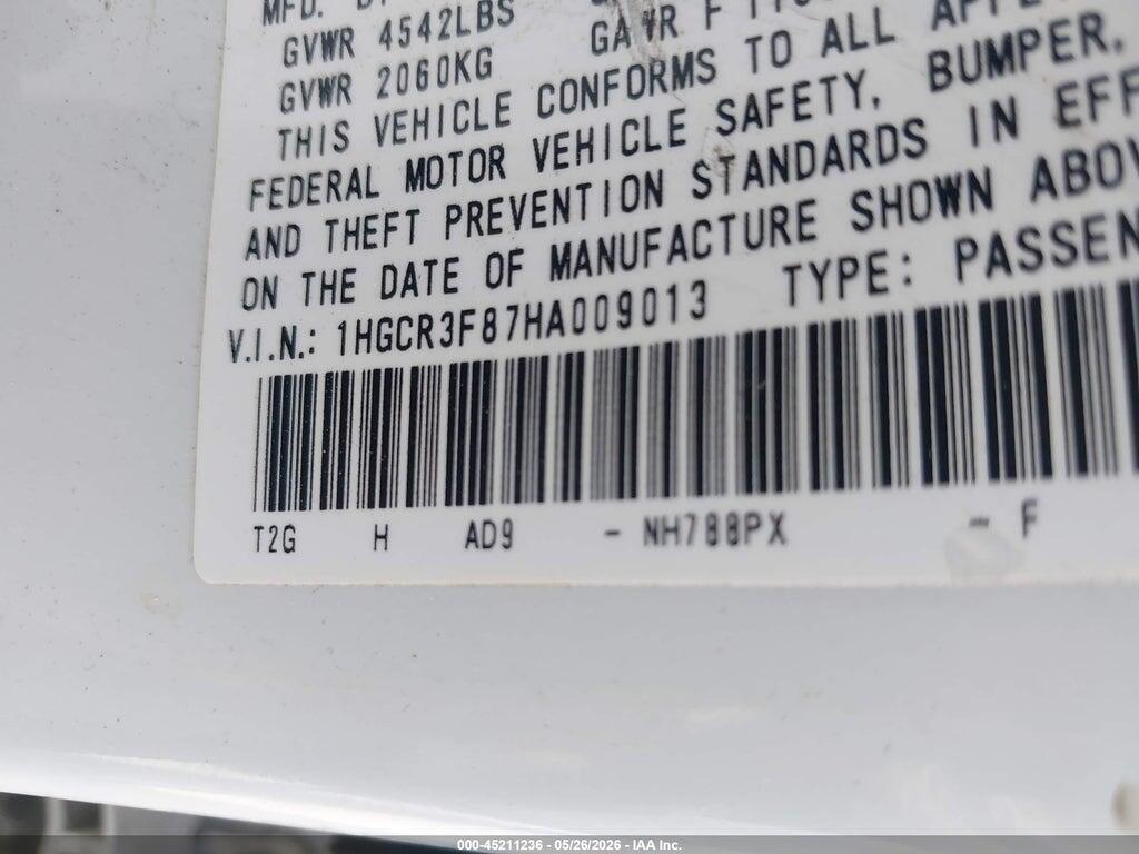 1HGCR3F87HA009013 2017 HONDA ACCORD photo no. 9