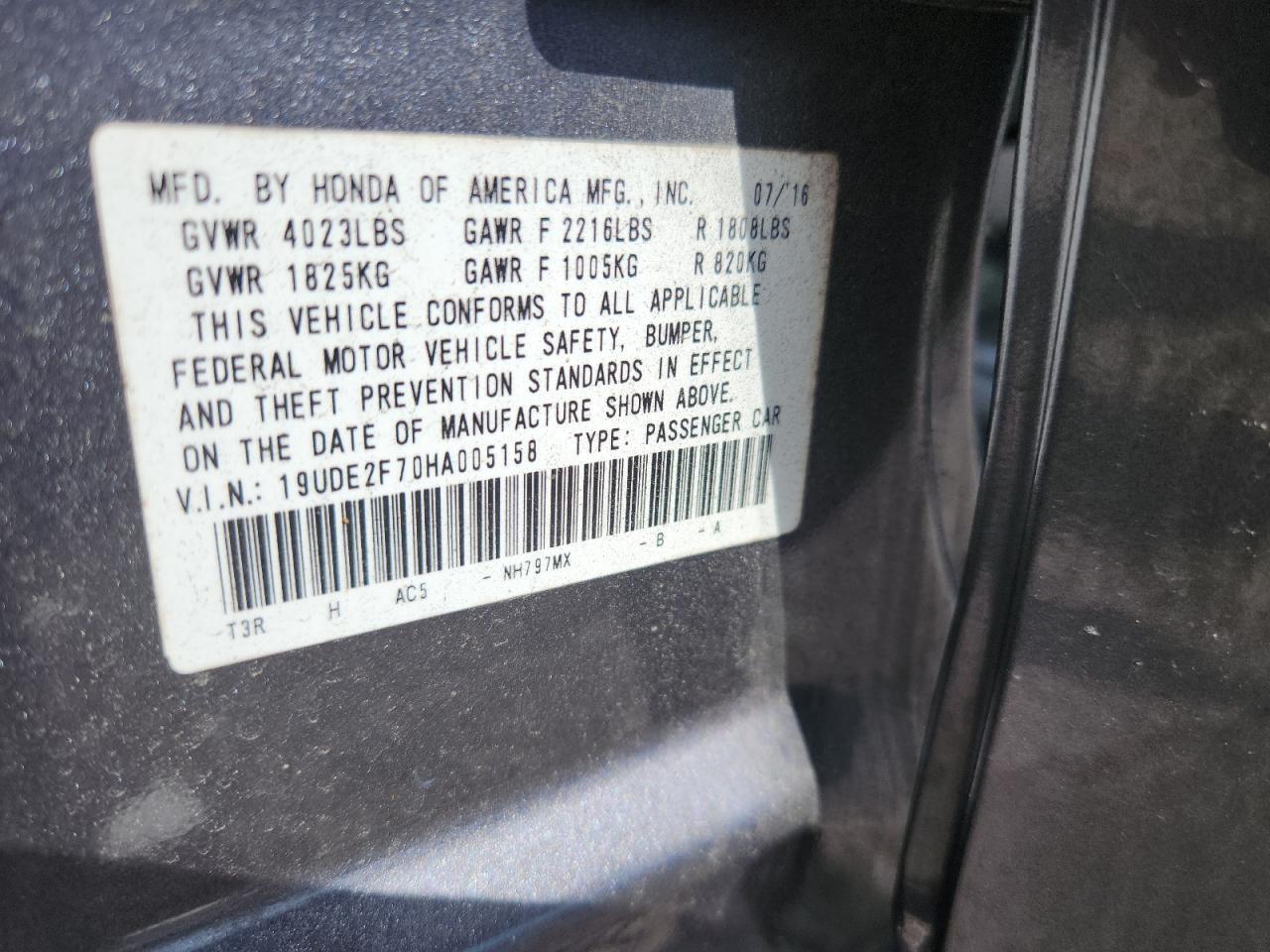 19UDE2F70HA005158 2017 ACURA ILX photo no. 12
