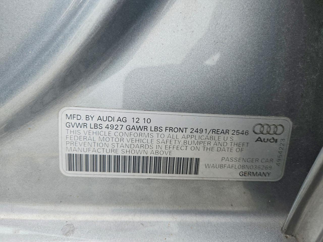 2011 AUDI A4 PREMIUM — Фото 12 из 12