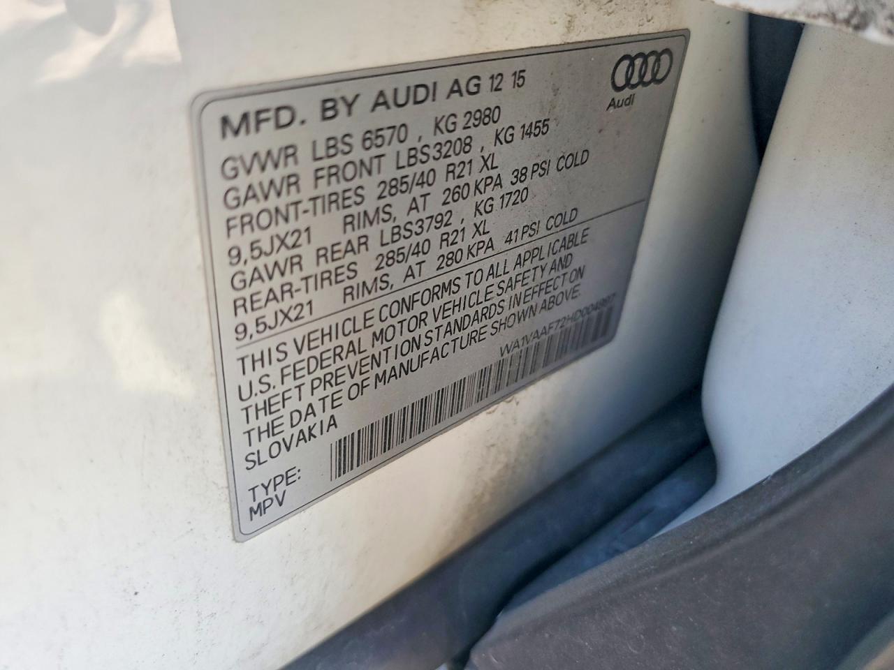 2017 AUDI Q7 PRESTIGE — Фото 13 из 13