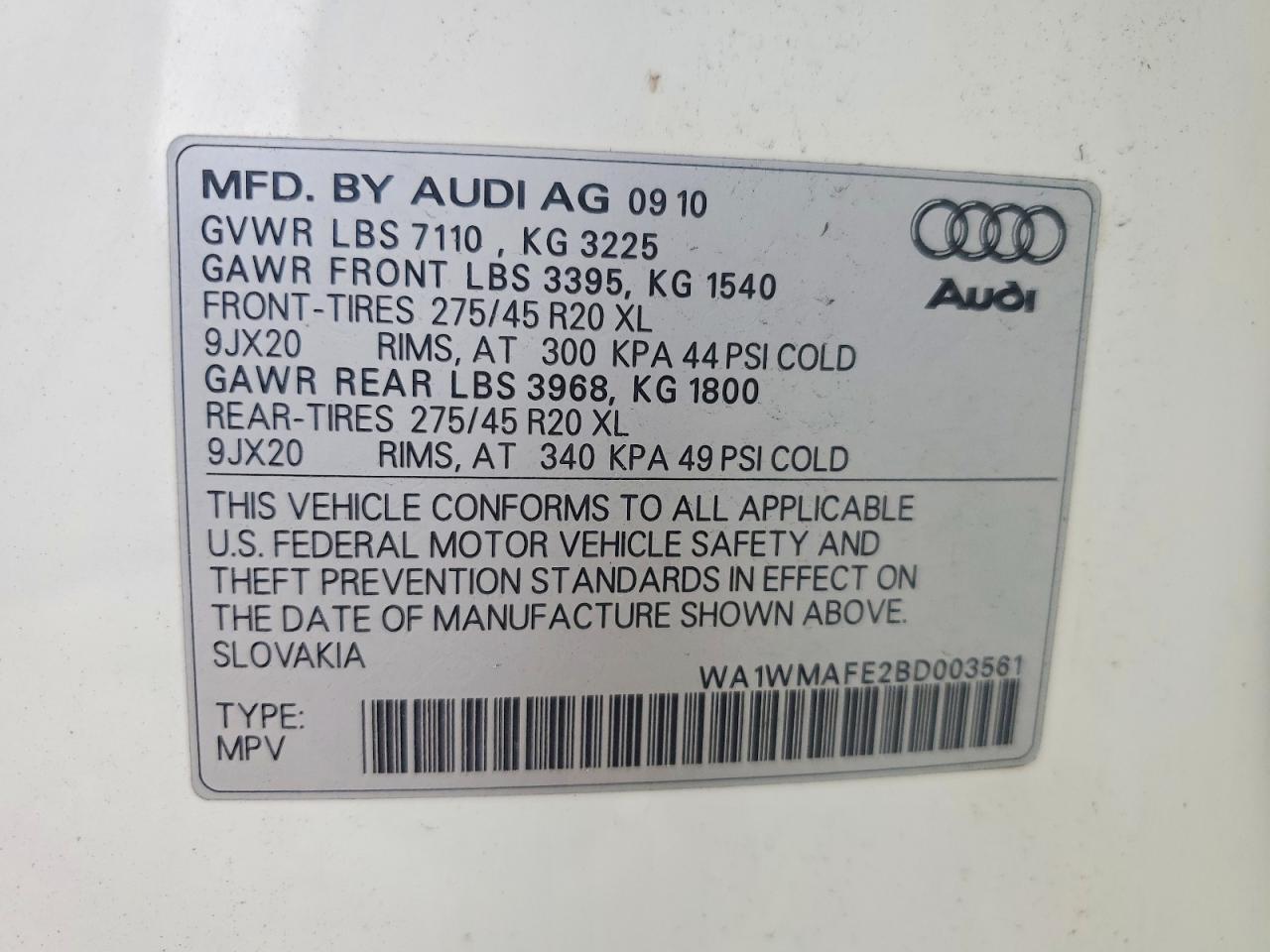 2011 AUDI Q7 PRESTIGE — Фото 13 из 13