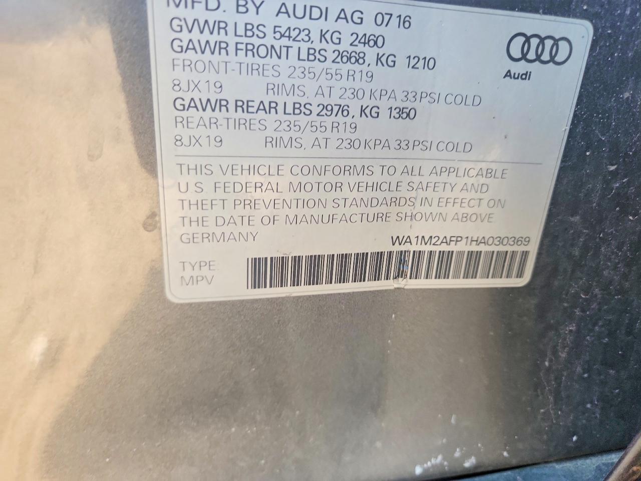 WA1M2AFP1HA030369 2017 AUDI Q5 photo no. 12