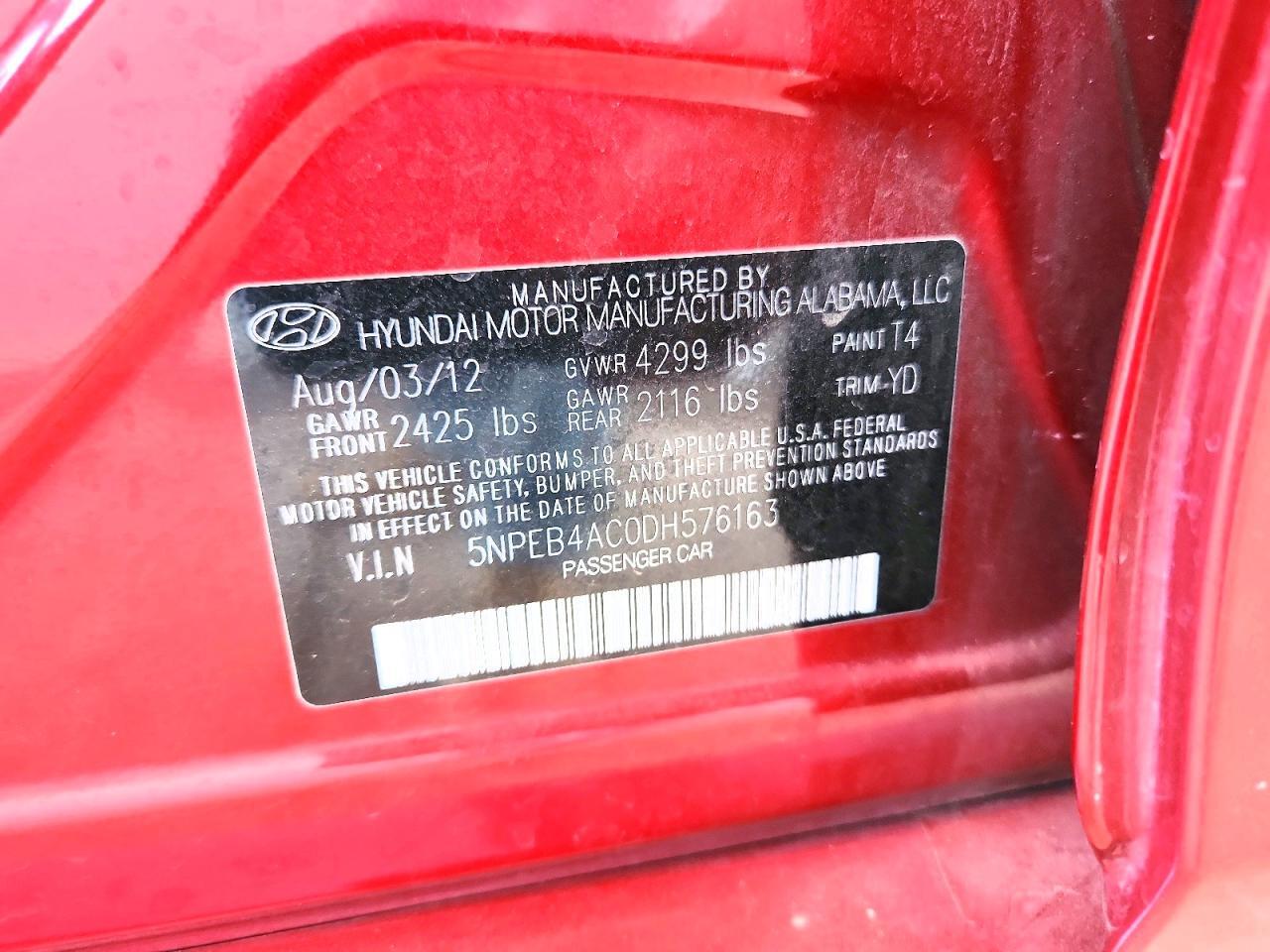 2013 HYUNDAI SONATA GLS — Фото 12 из 12