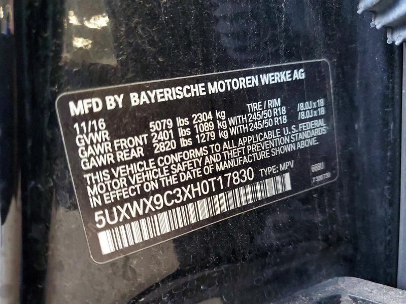 2017 BMW X3 XDRIVE28I — Фото 13 из 13