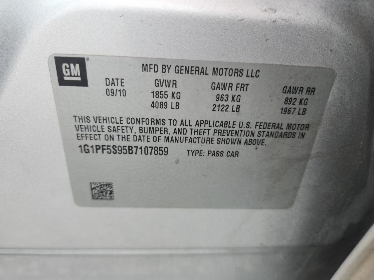 2011 CHEVROLET CRUZE LT — Фото 12 из 12