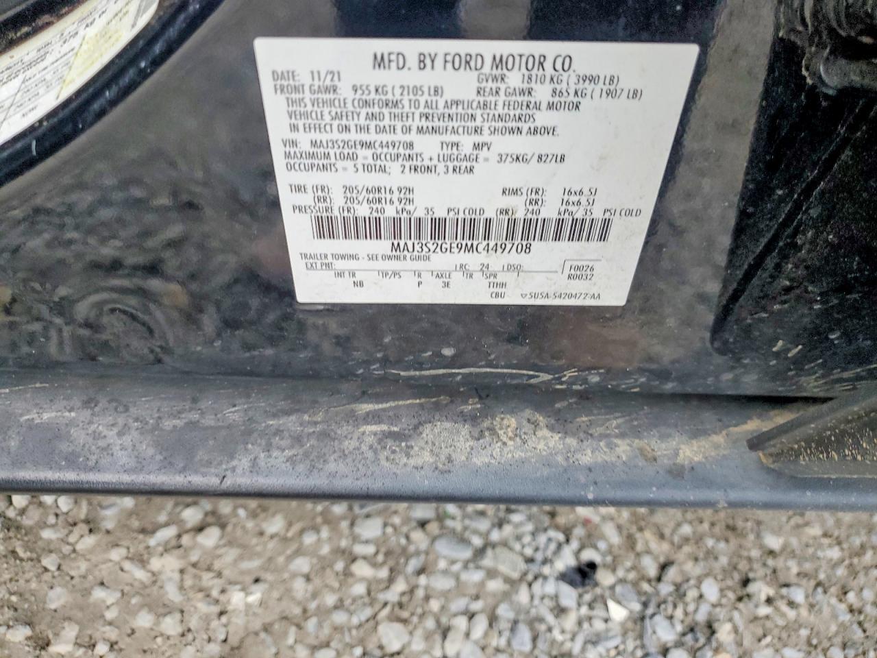 MAJ3S2GE9MC449708 2021 FORD ECOSPORT photo no. 12