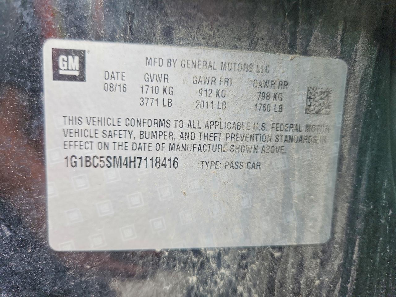 1G1BC5SM4H7118416 2017 CHEVROLET CRUZE photo no. 12