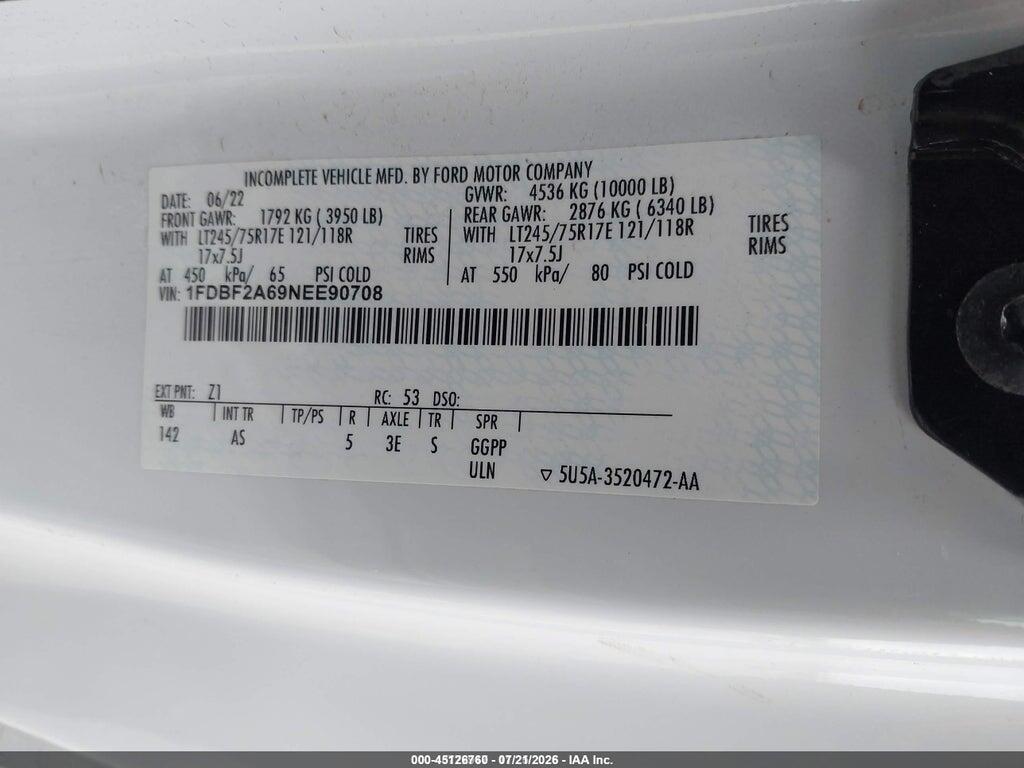 1FDBF2A69NEE90708 2022 FORD F-250 photo no. 9