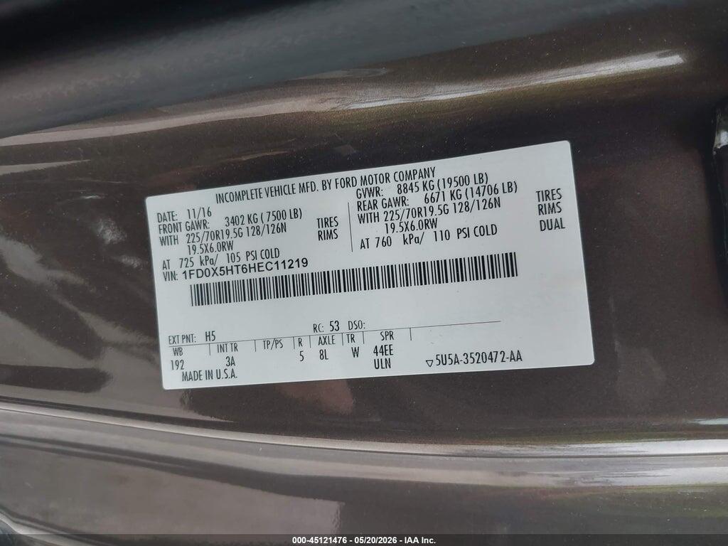 1FD0X5HT6HEC11219 2017 FORD F-550 CHASSIS photo no. 9