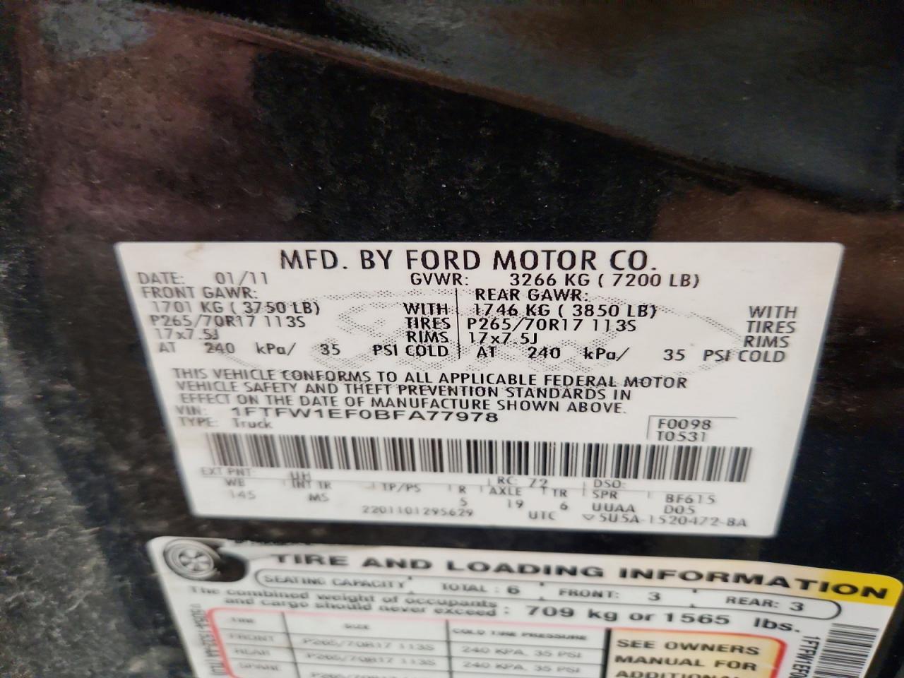 2011 FORD F150 SUPERCREW — Фото 12 из 12