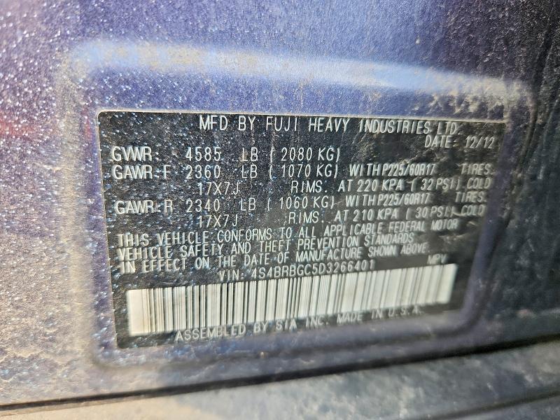 2013 SUBARU OUTBACK 2.5I PREMIUM — Фото 12 из 12