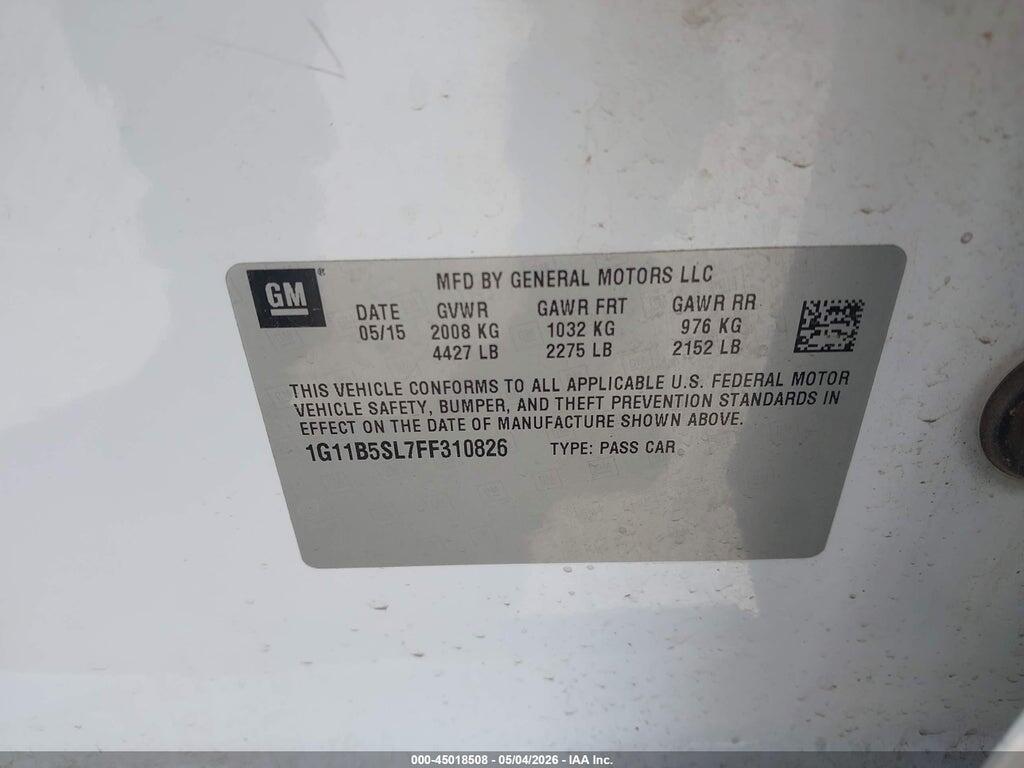 1G11B5SL7FF310826 2015 CHEVROLET MALIBU photo no. 9
