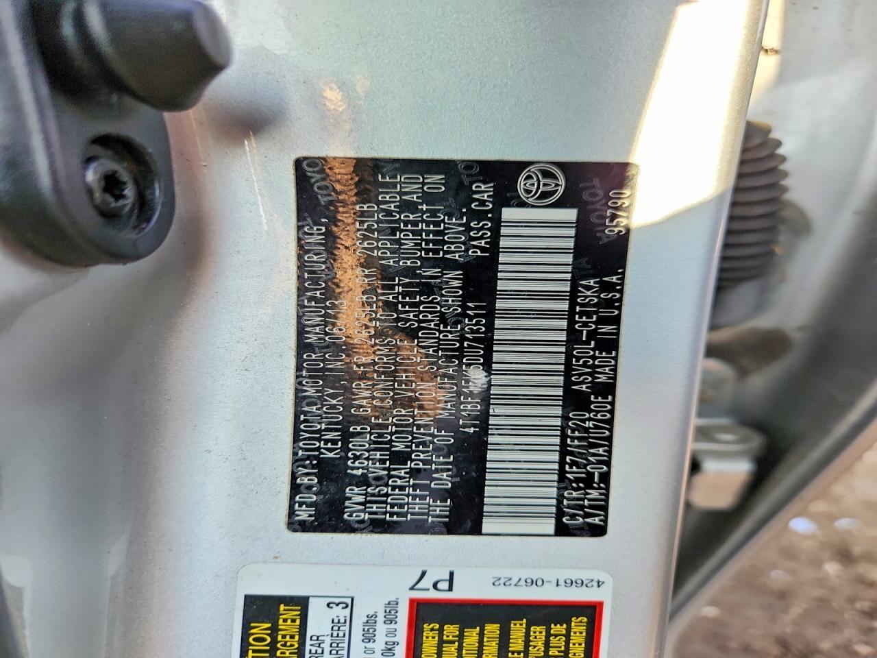 2013 TOYOTA CAMRY SE — Фото 12 из 12