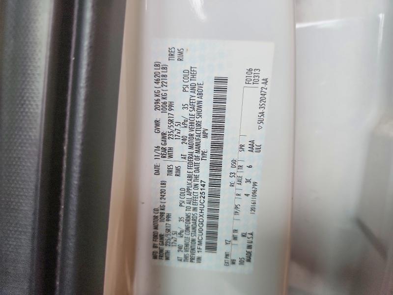 1FMCU0GDXHUC25147 2017 FORD ESCAPE photo no. 12