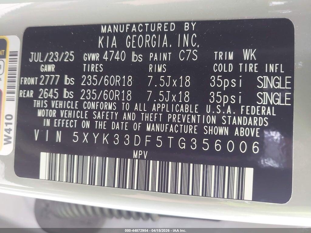 5XYK33DF5TG356006 2026 KIA SPORTAGE photo no. 9