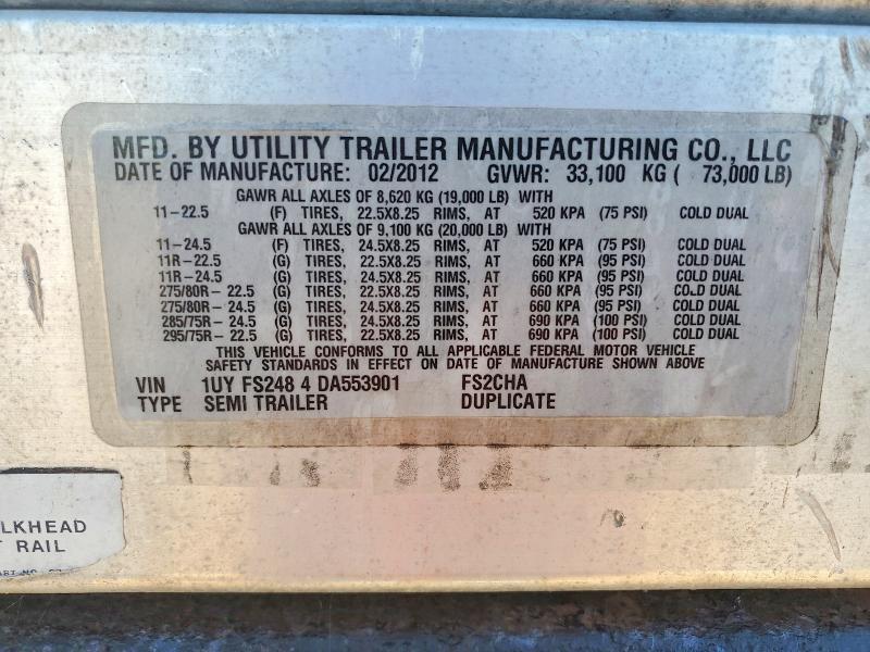 2013 UTILITY TRAILER TRAILERS - DRY VAN TRAILER — Фото 8 из 9