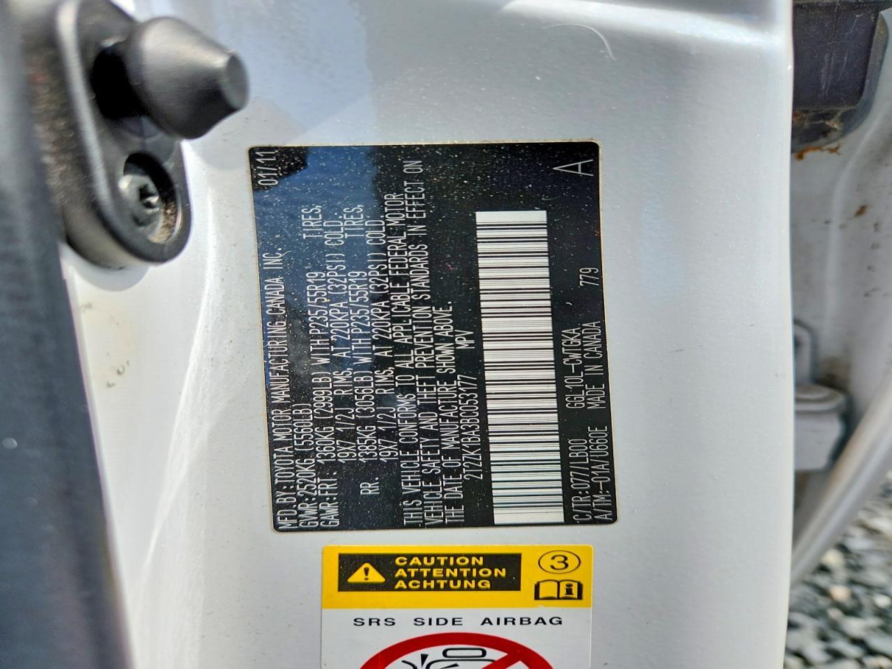 2T2ZK1BA3BC053177 2011 LEXUS RX photo no. 12