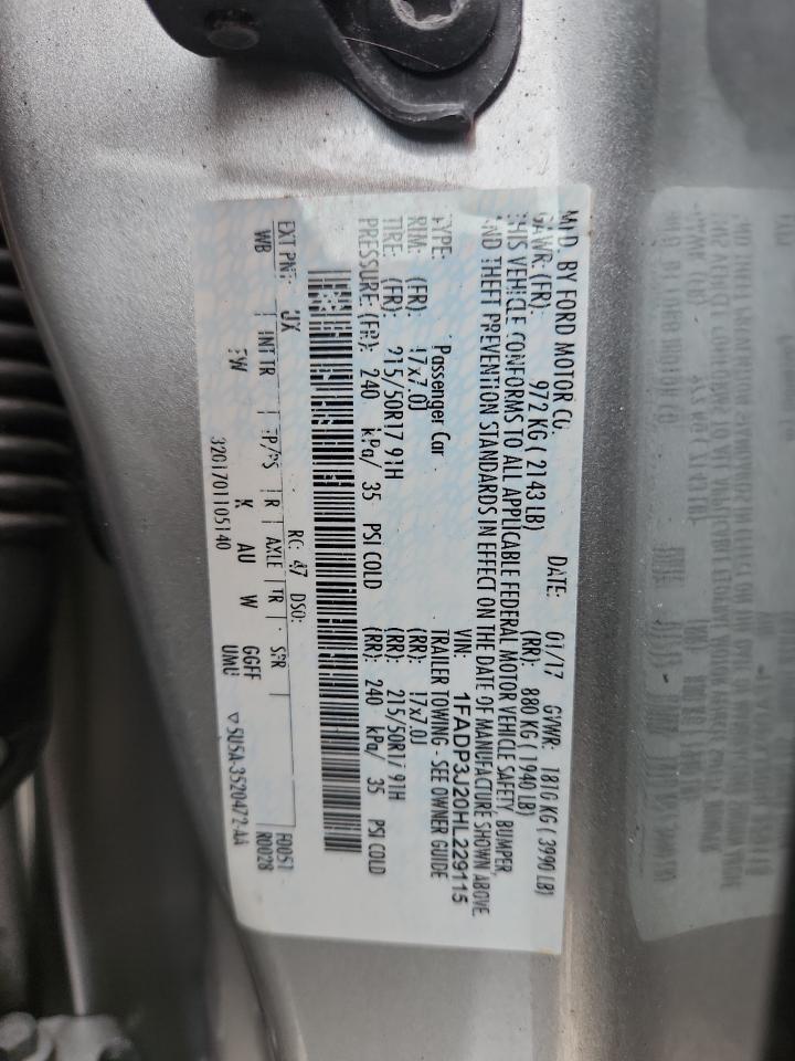 1FADP3J20HL229115 2017 FORD FOCUS photo no. 12