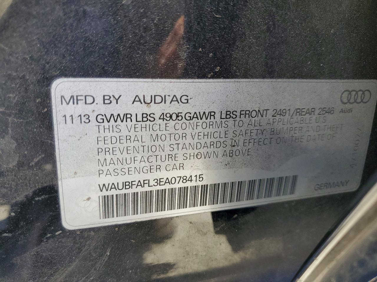 2014 AUDI A4 PREMIUM — Фото 12 из 12