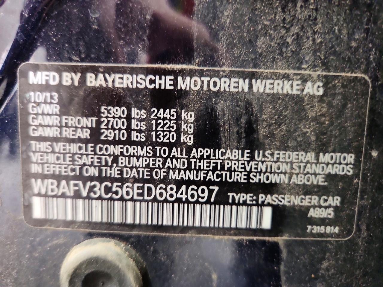 WBAFV3C56ED684697 2014 BMW 535 photo no. 12