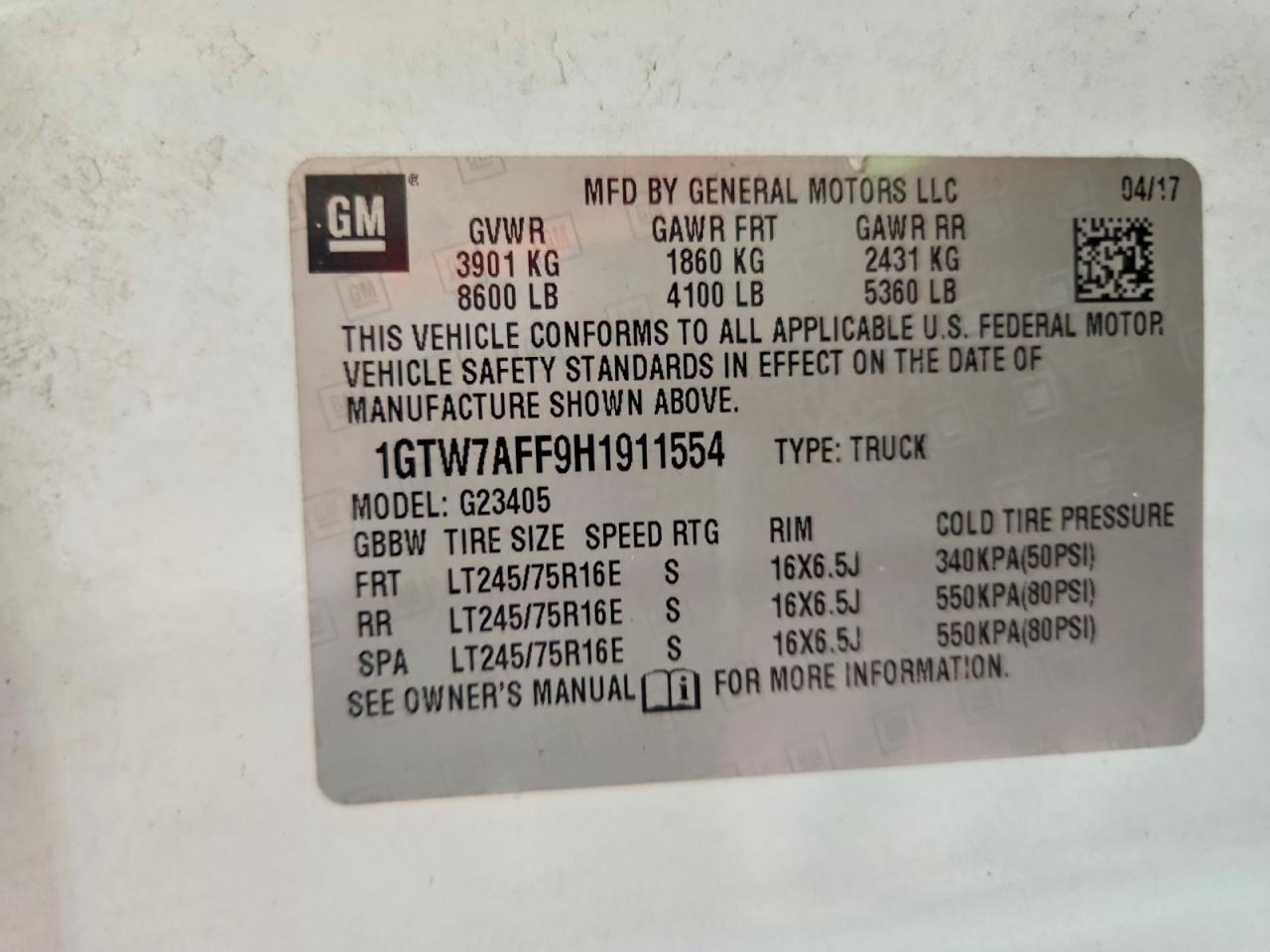 2017 GMC SAVANA G2500 — Фото 13 из 13