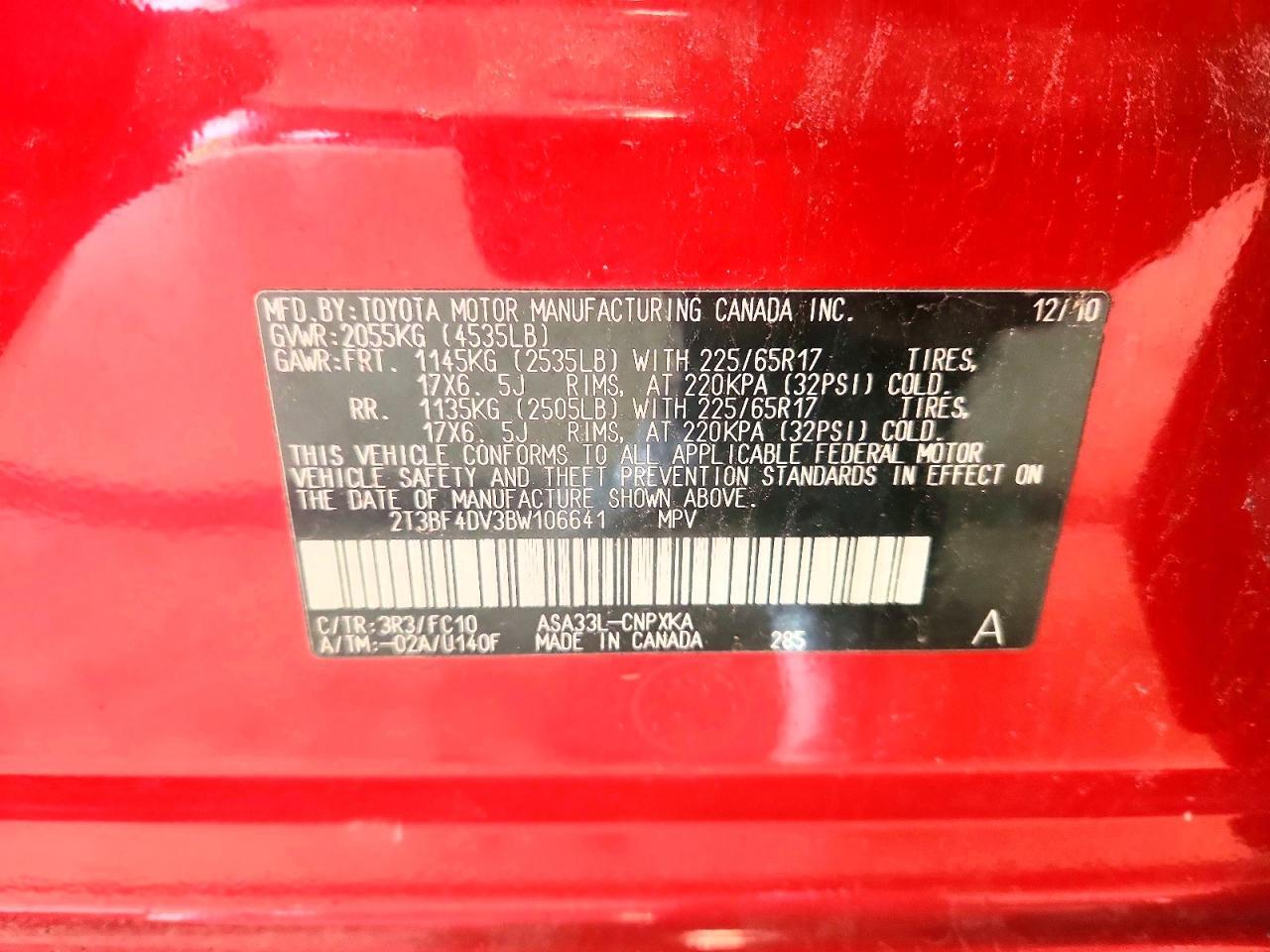 2011 TOYOTA RAV4 BASE — Фото 13 из 13